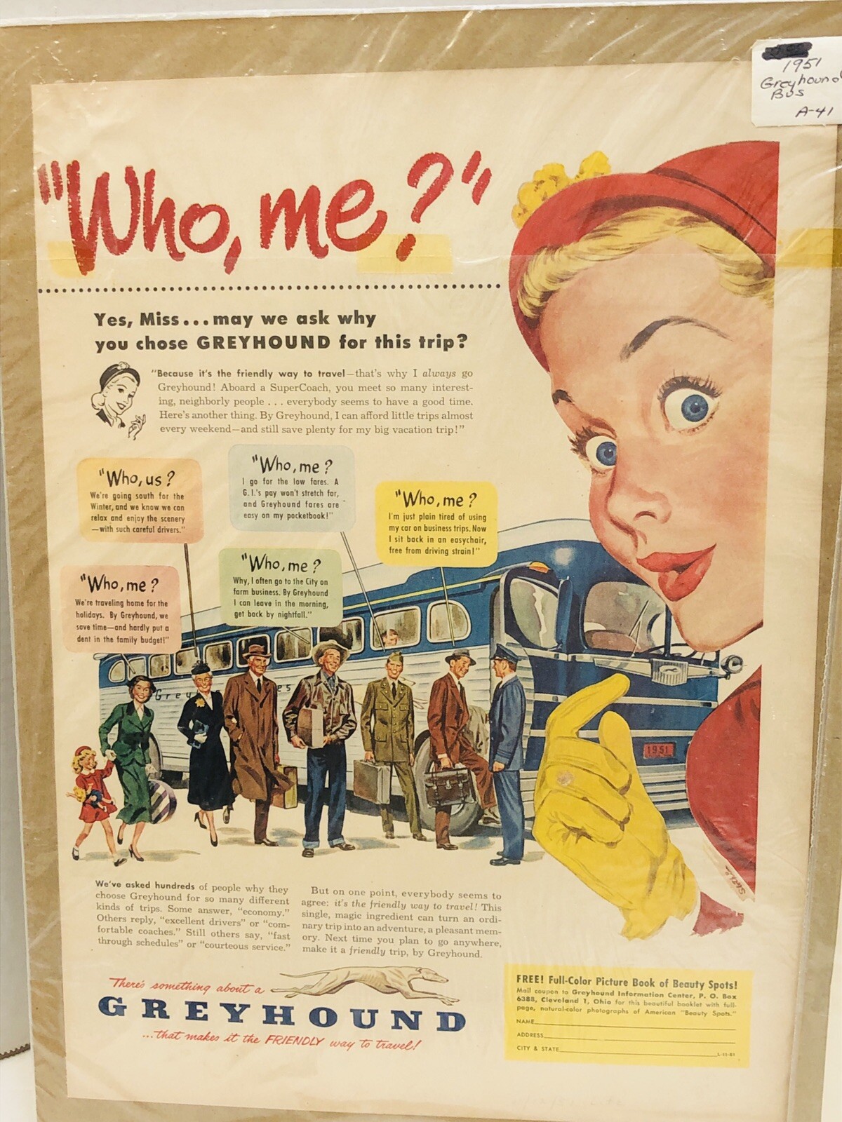 Vintage Greyhound Bus Lines Magazine Ads x2 1933 World’s Fair & 1951