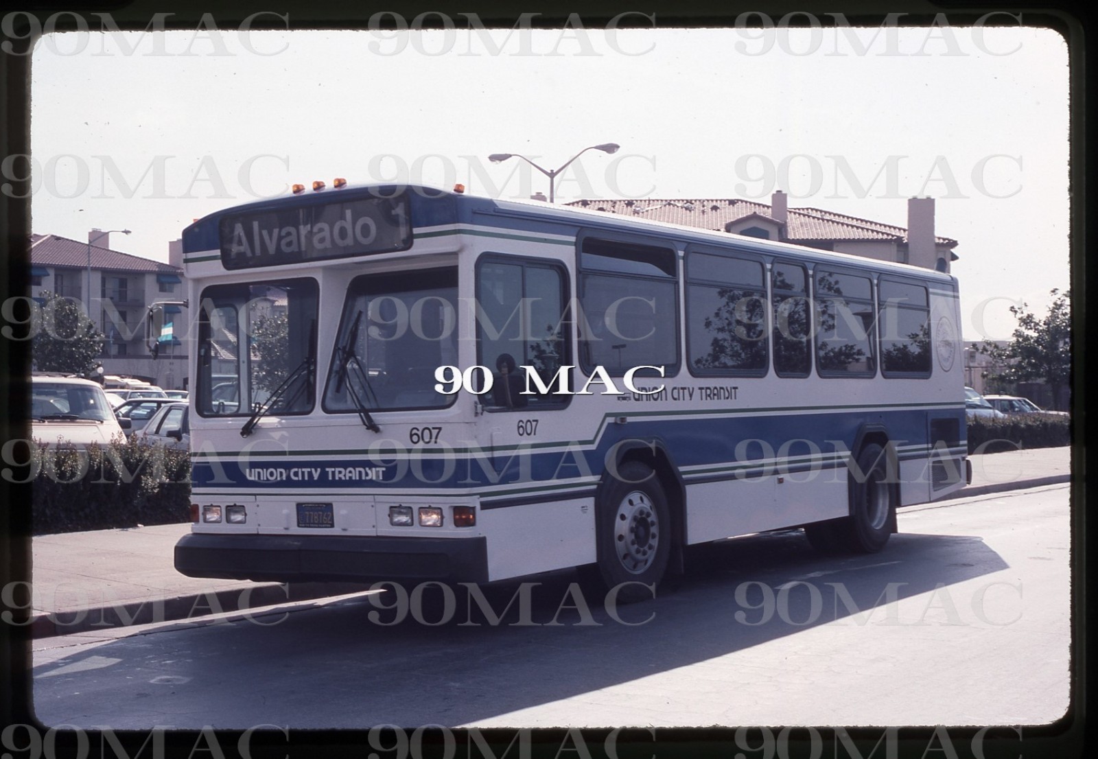 UNION CITY TRANSIT (CA). Bus #607. Original Slide 1990. (B)