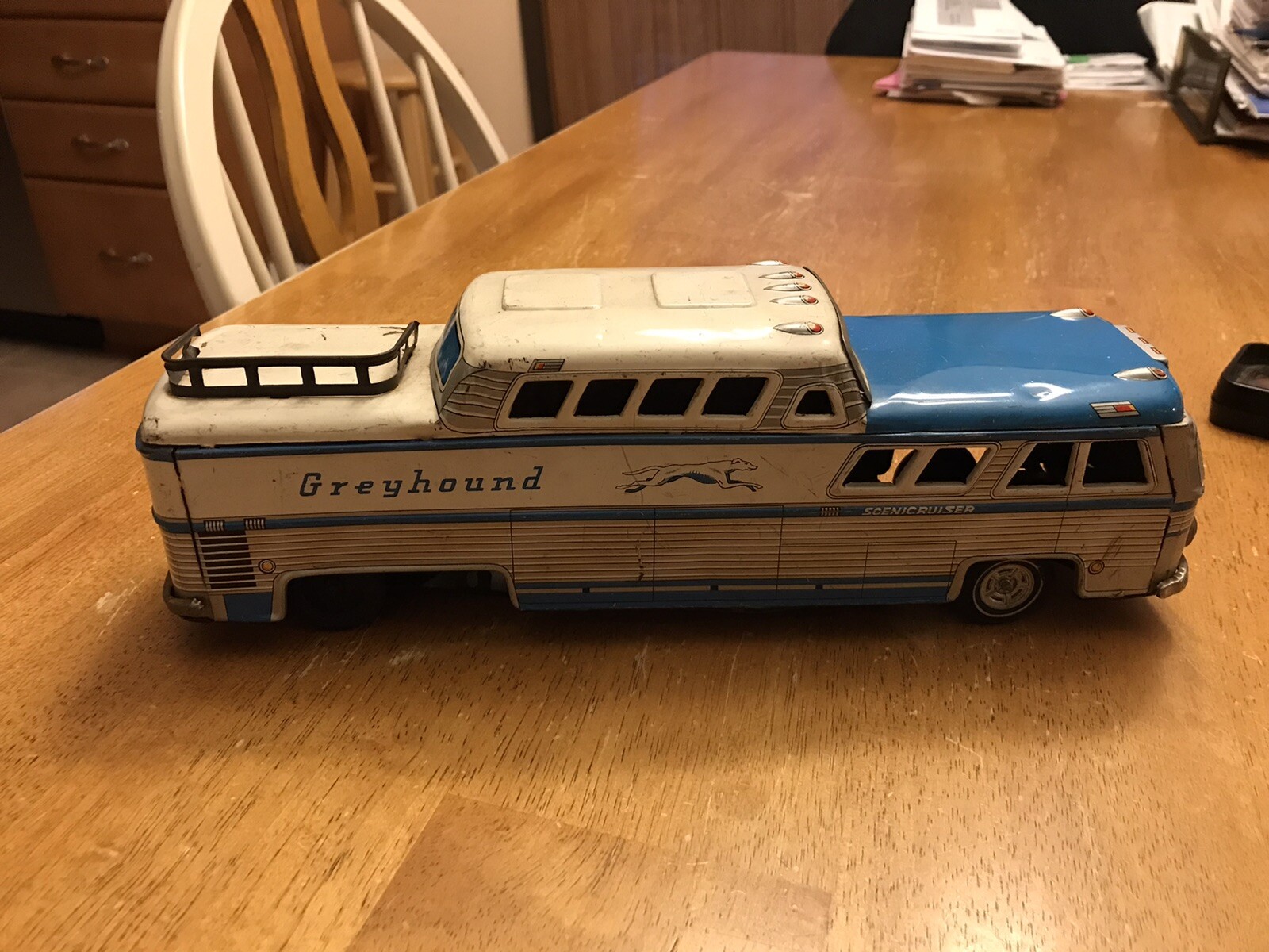 Vintage Large Scale Greyhound Tin Bus – Scenic Cruiser 11” Made JAPAN