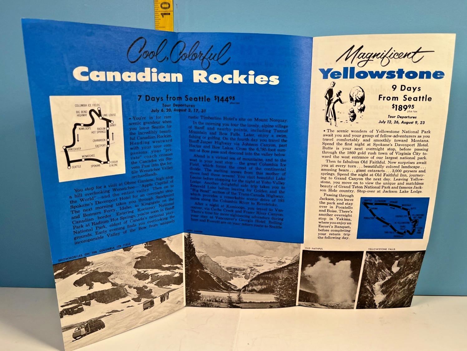1958 Greyhound Escorted Tours from Pacific Northwest Pamphlet.