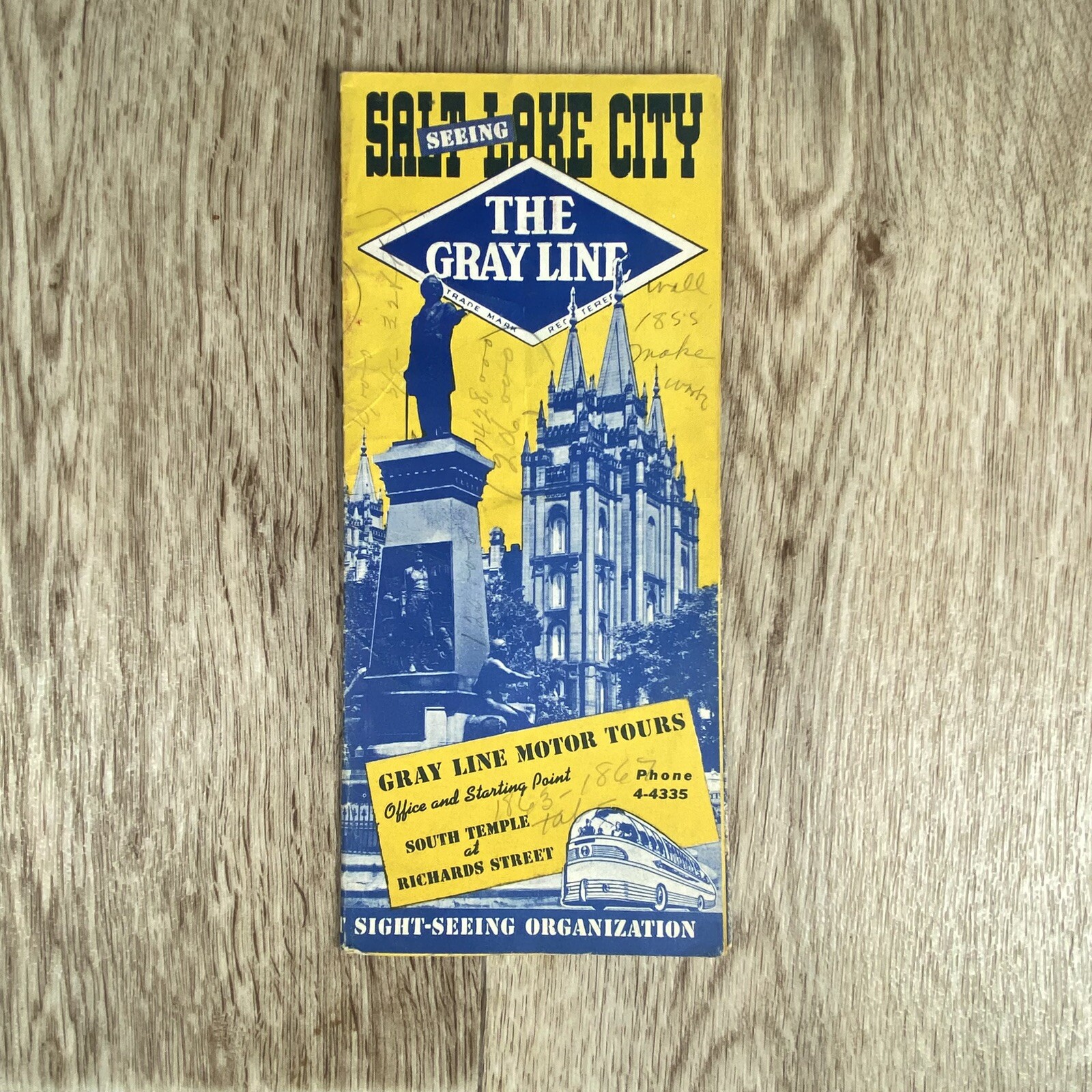 The Gray Line Motor Tours Pamphlet Travel Brochure Salt Lake City Utah