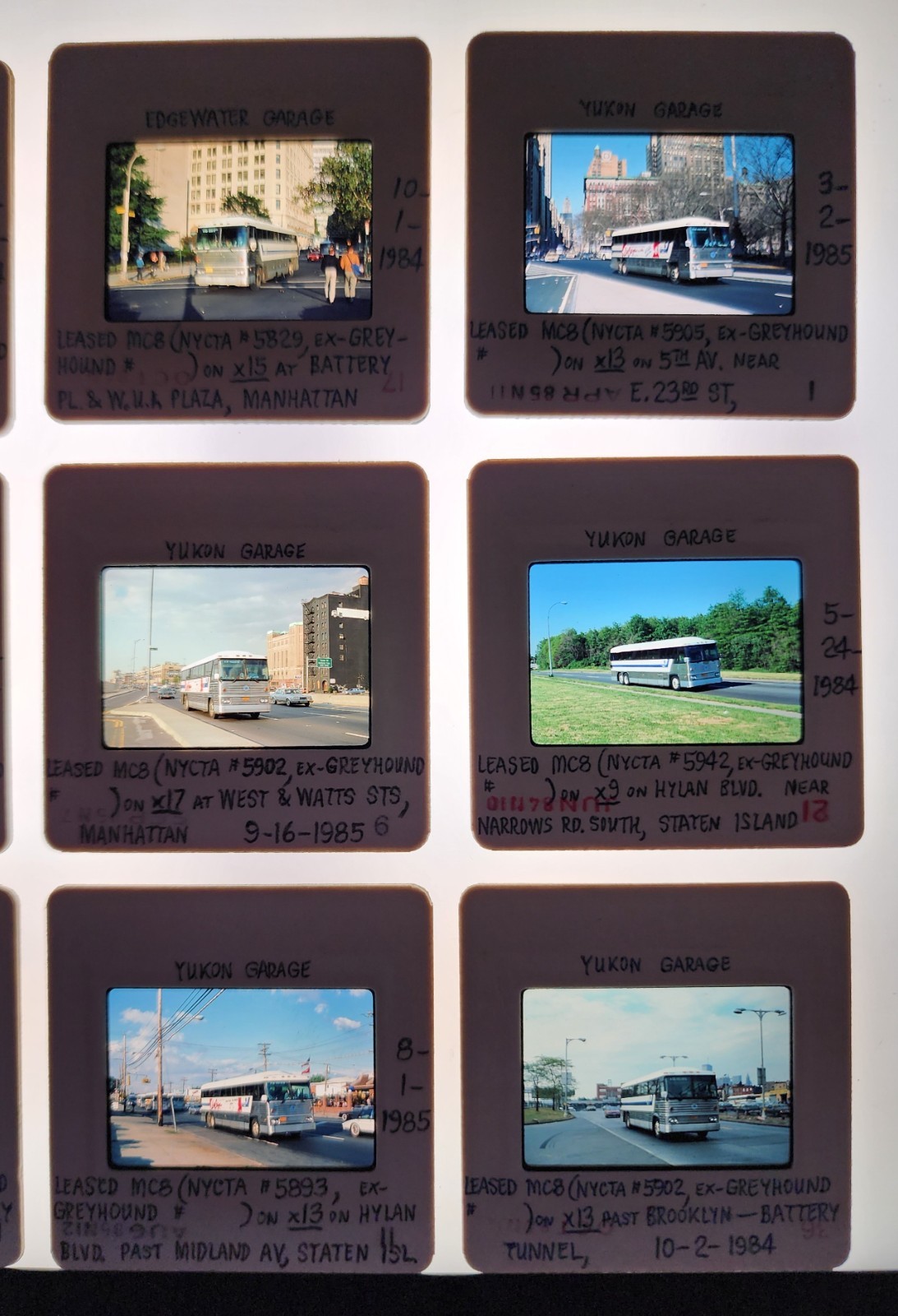 LOT OF 12 – ORIGINAL NYCTA MTA NYC BUS SLIDES STATEN ISLAND BROOKLYN NY MC8