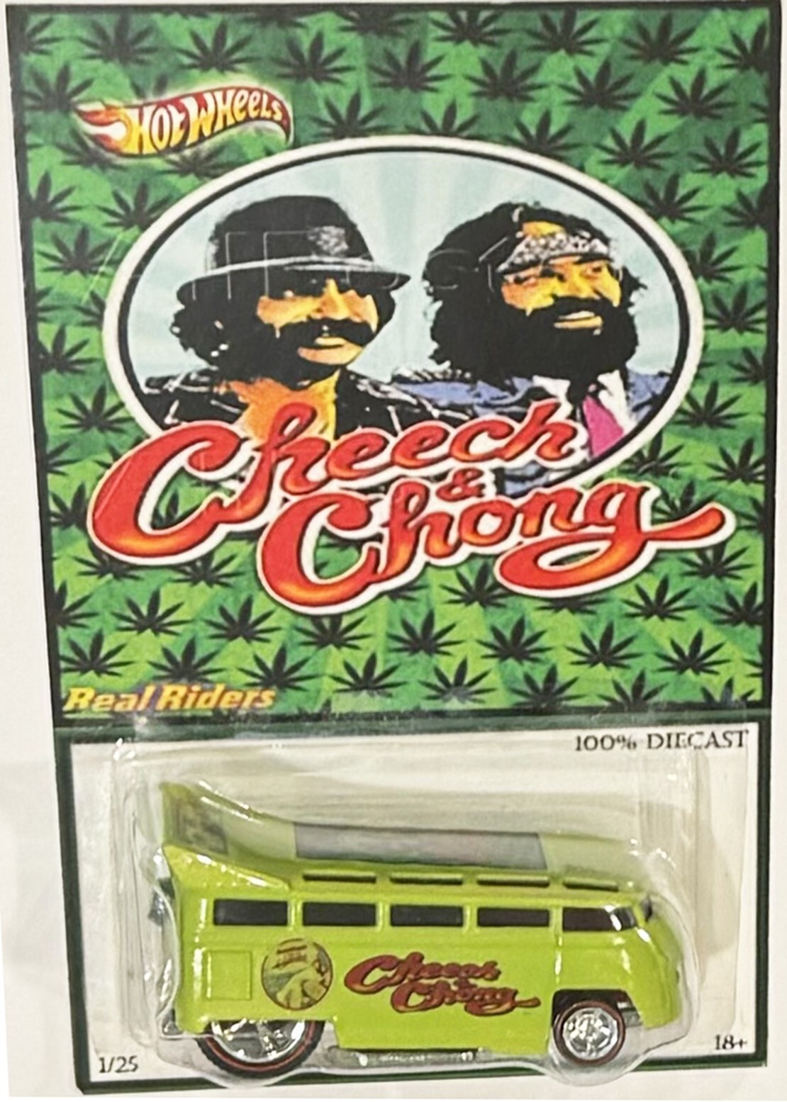 Lime VOLKSWAGON VW Drag Bus Custom Hot Wheels Cheech & Chong Series w/RR