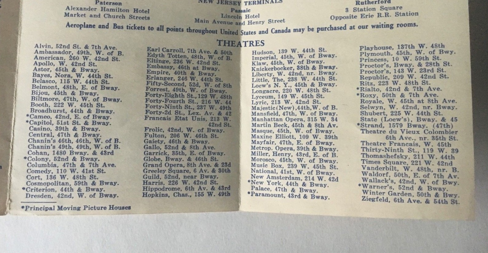 ca 1932 Vintage Independent Line Bus Motor Coach Timetable NYC Paterson w/ ads
