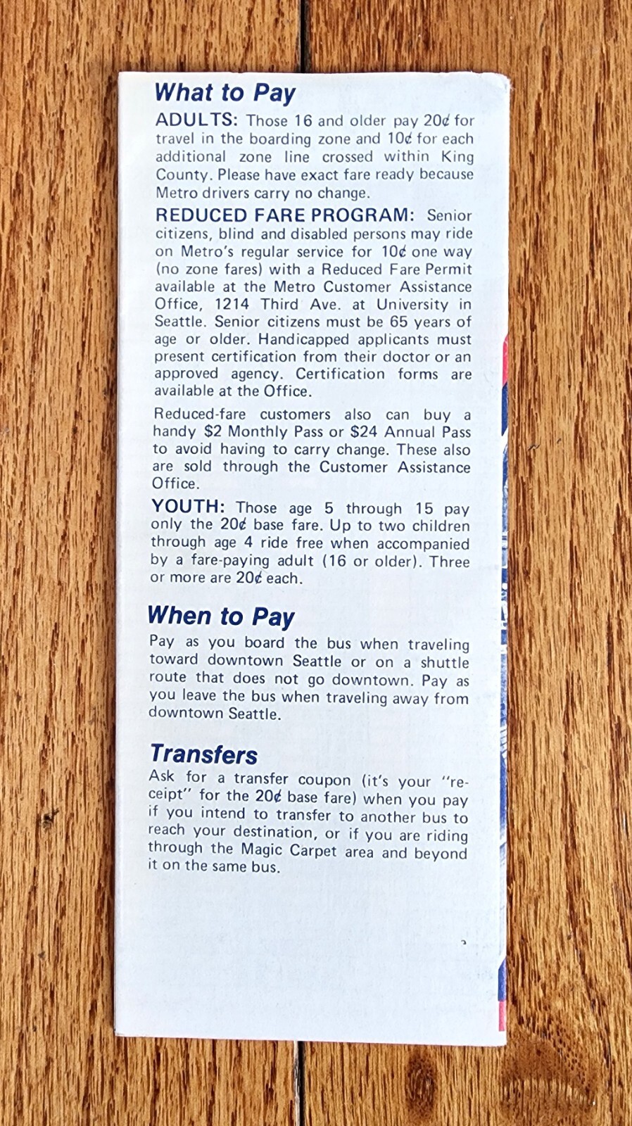 1976 METRO TRANSIT BUS TIME TABLE ROUTE 27 YESLER SEATTLE WA