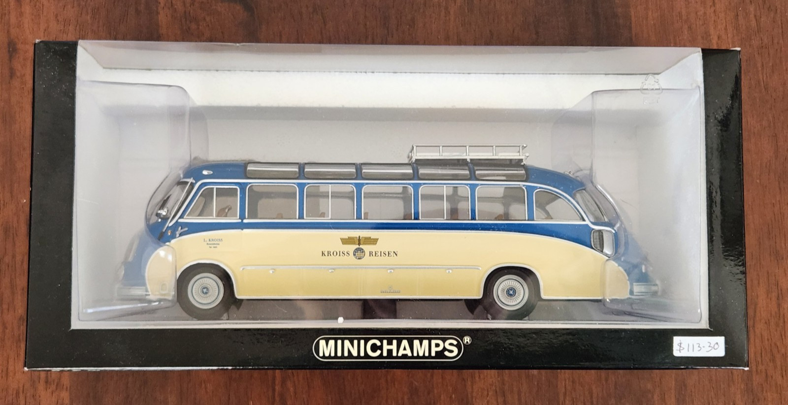 RARE! NIB 1953 BUS MODEL PAUL’S MODEL ART MINICHAMPS KROISS-REISEN #439 030082