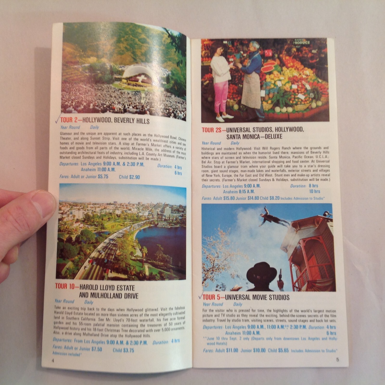 Vintage 1974 The Gray Line Sightseeing Tours Color Booklet Southern California