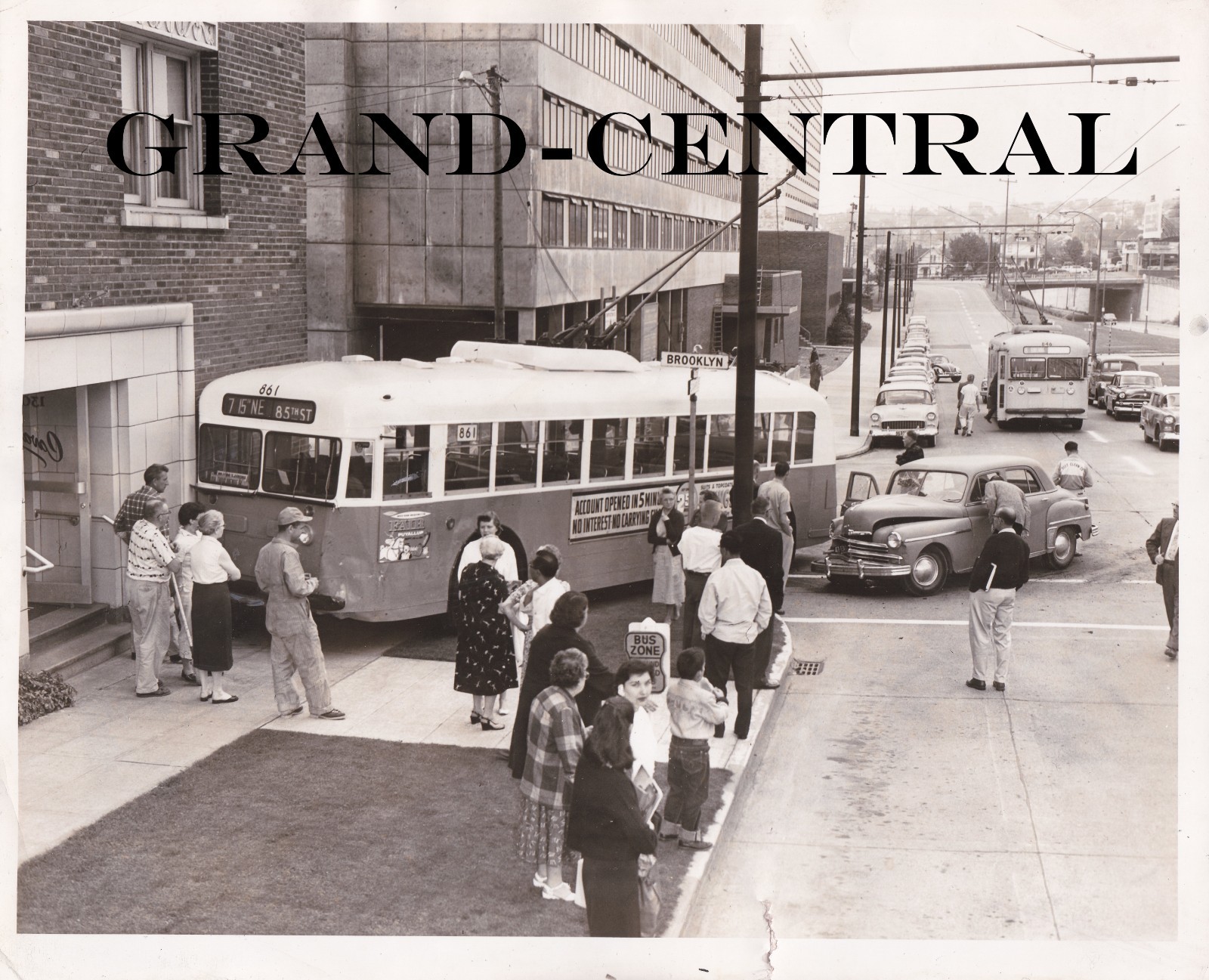 VINTAGE SEATTLE TRANSIT SYSYTEM STS TROLLEY BUS PHOTO #861 SEATTLE WASHINGTON