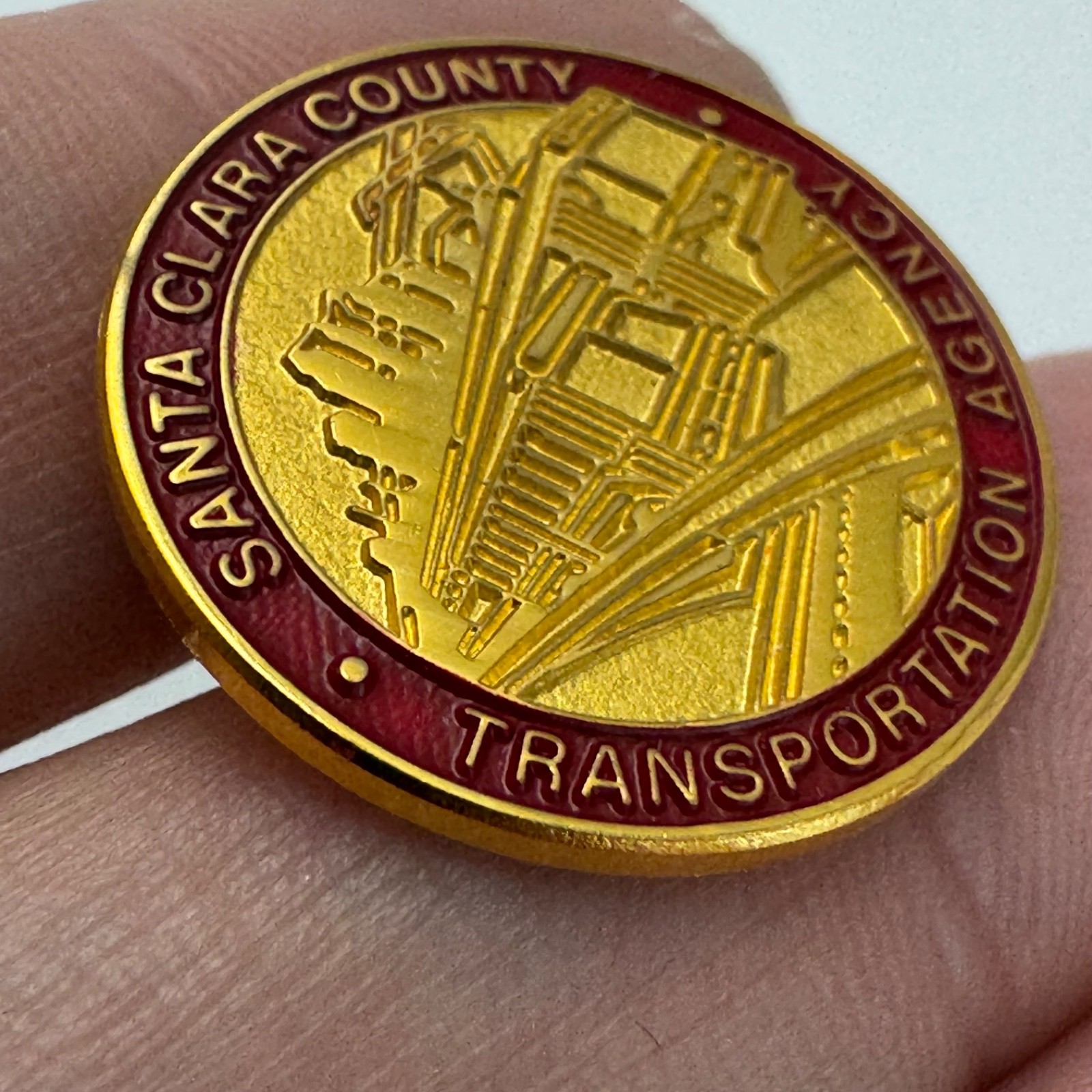 Santa Clara County Transportation Agency Lapel Pin Train Trolley Vintage