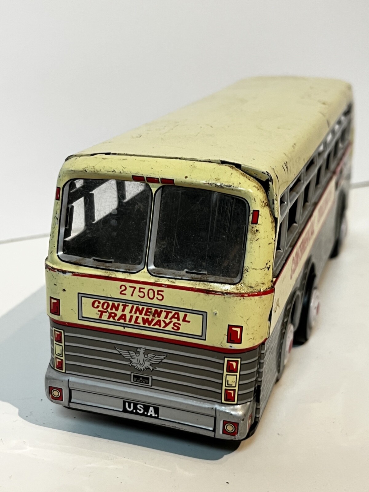 Vintage Tin Toy Continental Trailways Bus Made in Japan