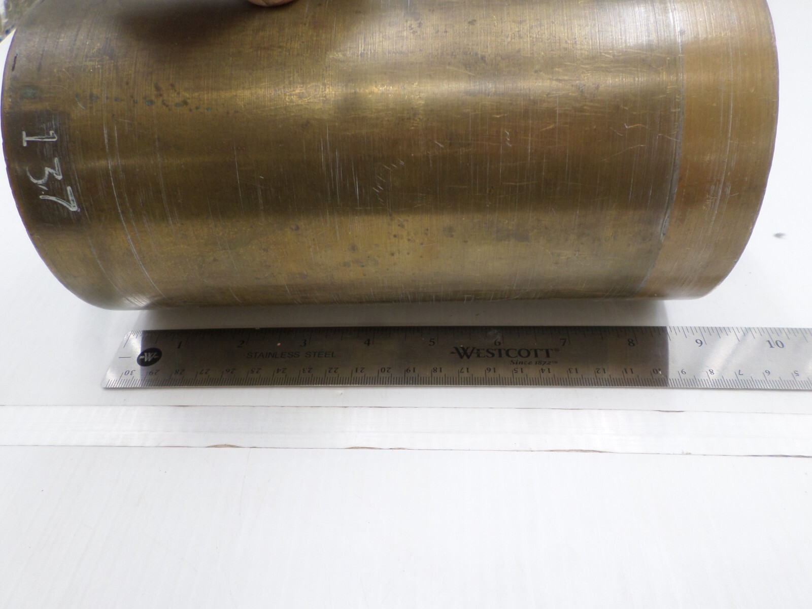 Vintage Diamond Mfg Brass Fare Box Money Vault Cylindrical 9″ X 4-3/4″ #137 DART
