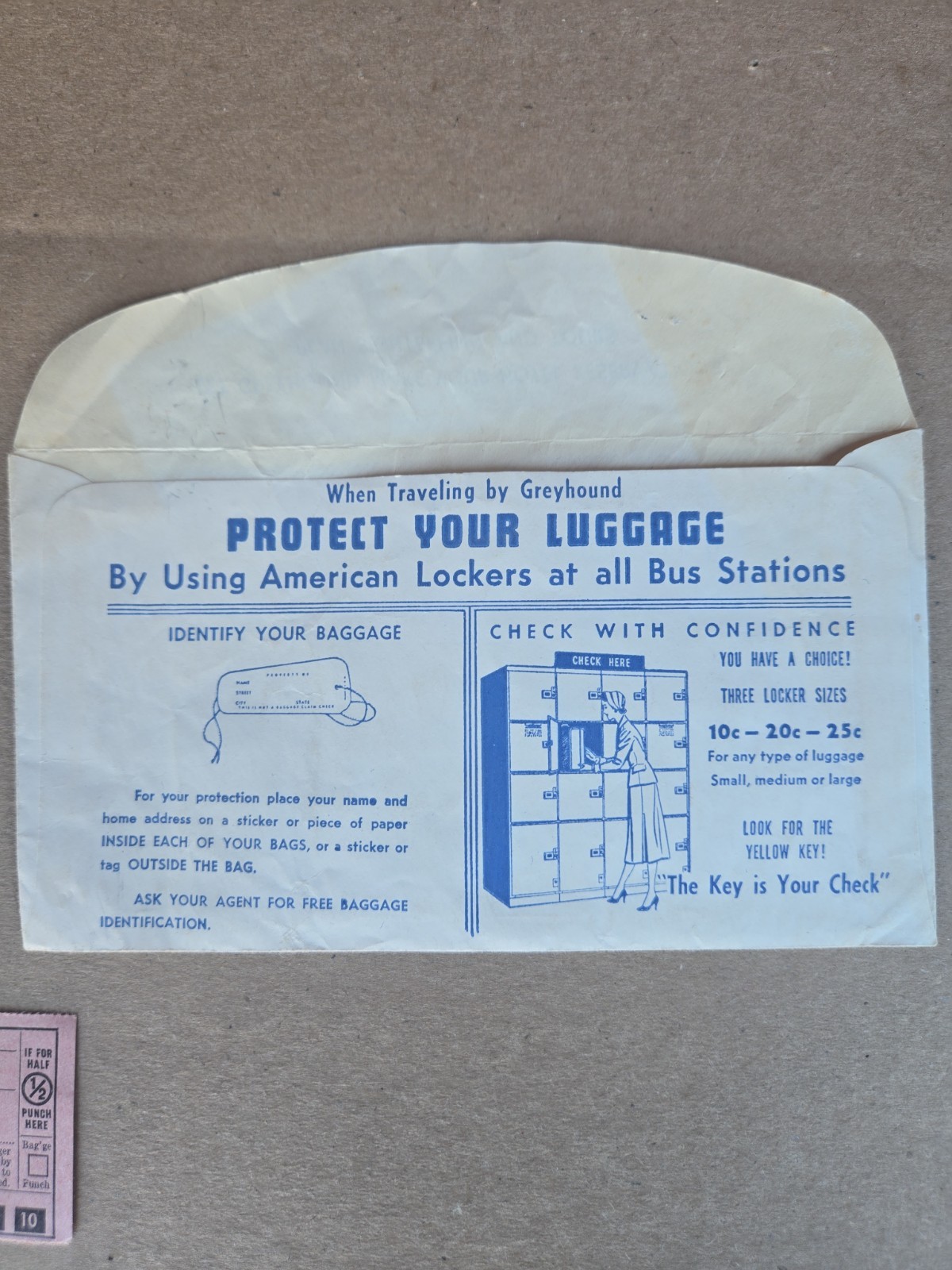 1950s Pacific Greyhound Bus Line Pocket Folder Envelope Identification Check Set