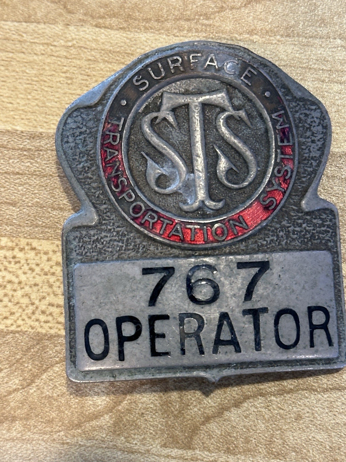 Vtg. City of New York Surface Transportation STS Streetcar Operator Badge #6287