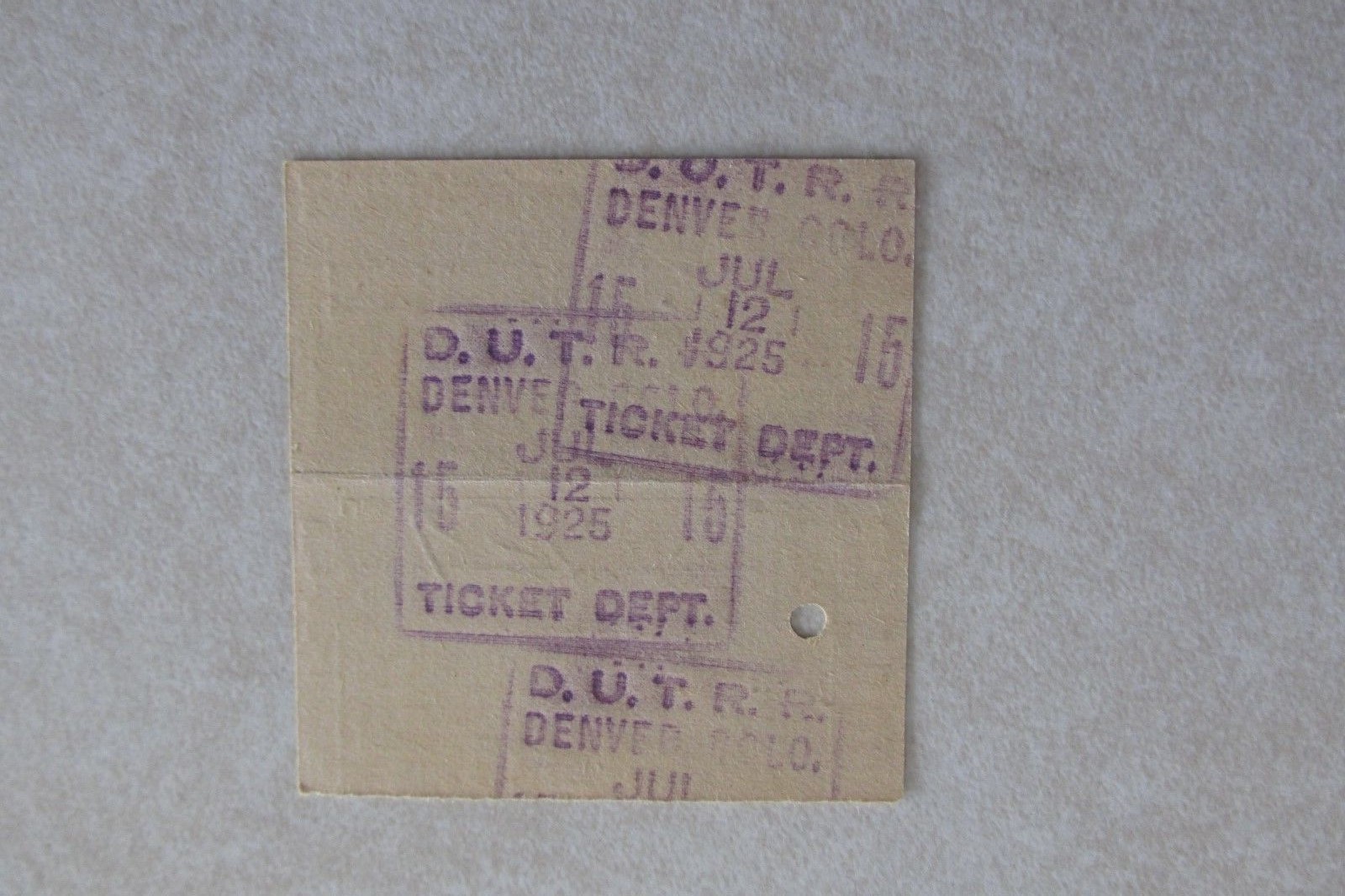 vv238 Vintage Passenger Check Ticket Pullman Company Denver to Kansas City 1925