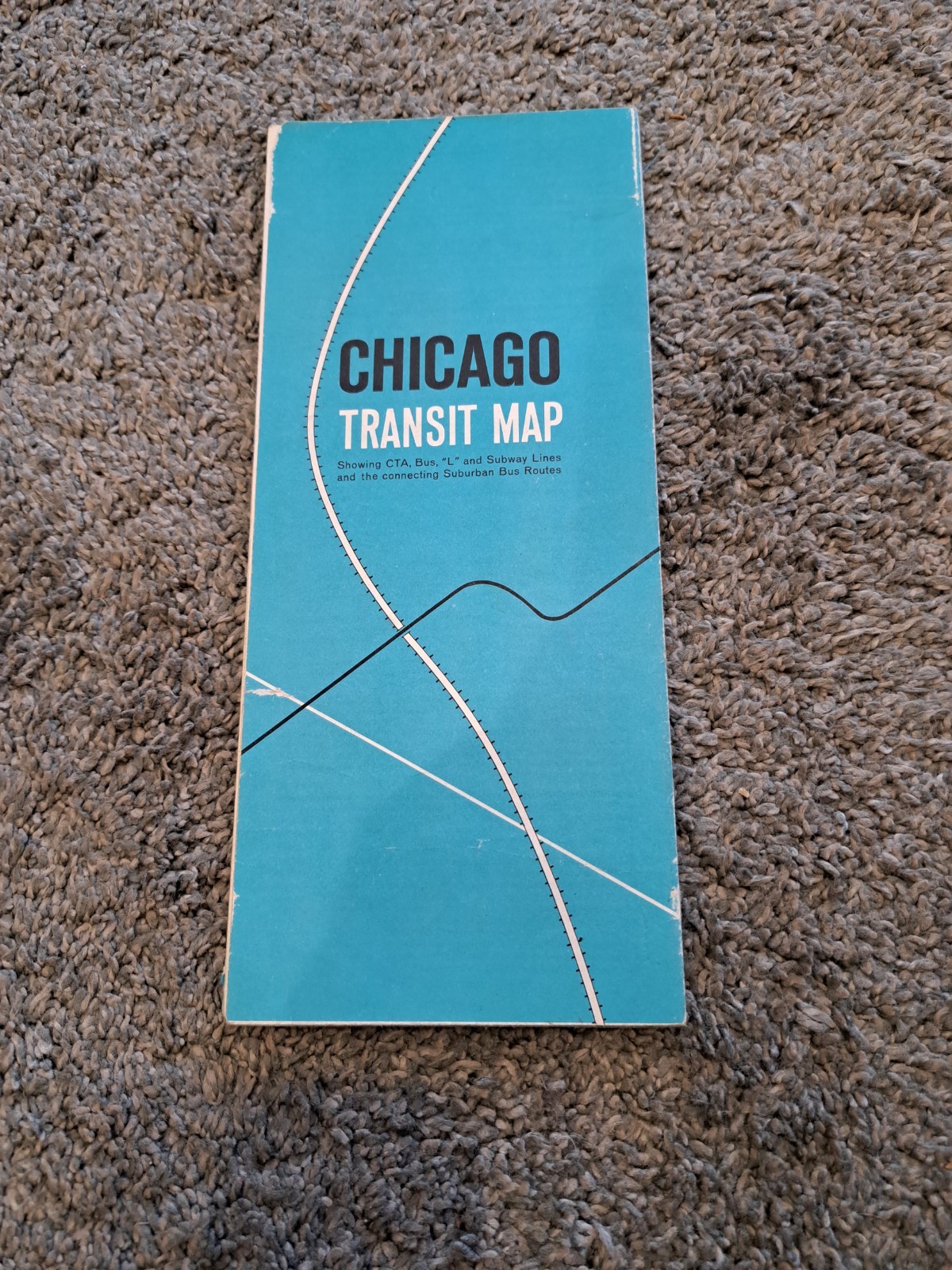 Vintage 1965 Chicago Transit Map CTA Bus L El