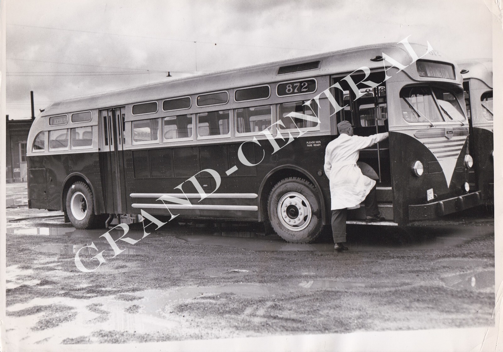 ORIGINAL 1950 PORTLAND TRACTION CO PEPCO BUS PRESS PHOTO #872 PORTLAND OREGON