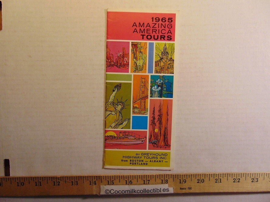 Vintage 1965 Amazing America Tours By Greyhound Highway Tours Brochure