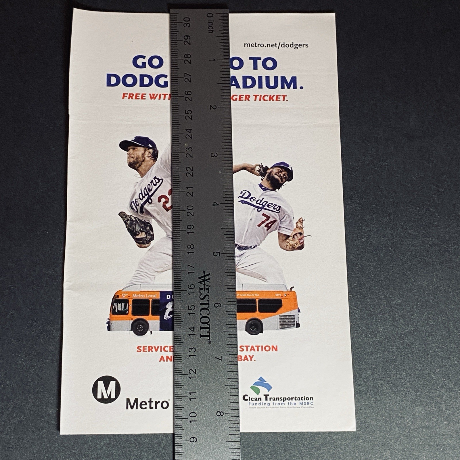 Print Ad 2019 Dodgers Kershaw #22 Baseball Los Angeles Metro City Bus Collectors