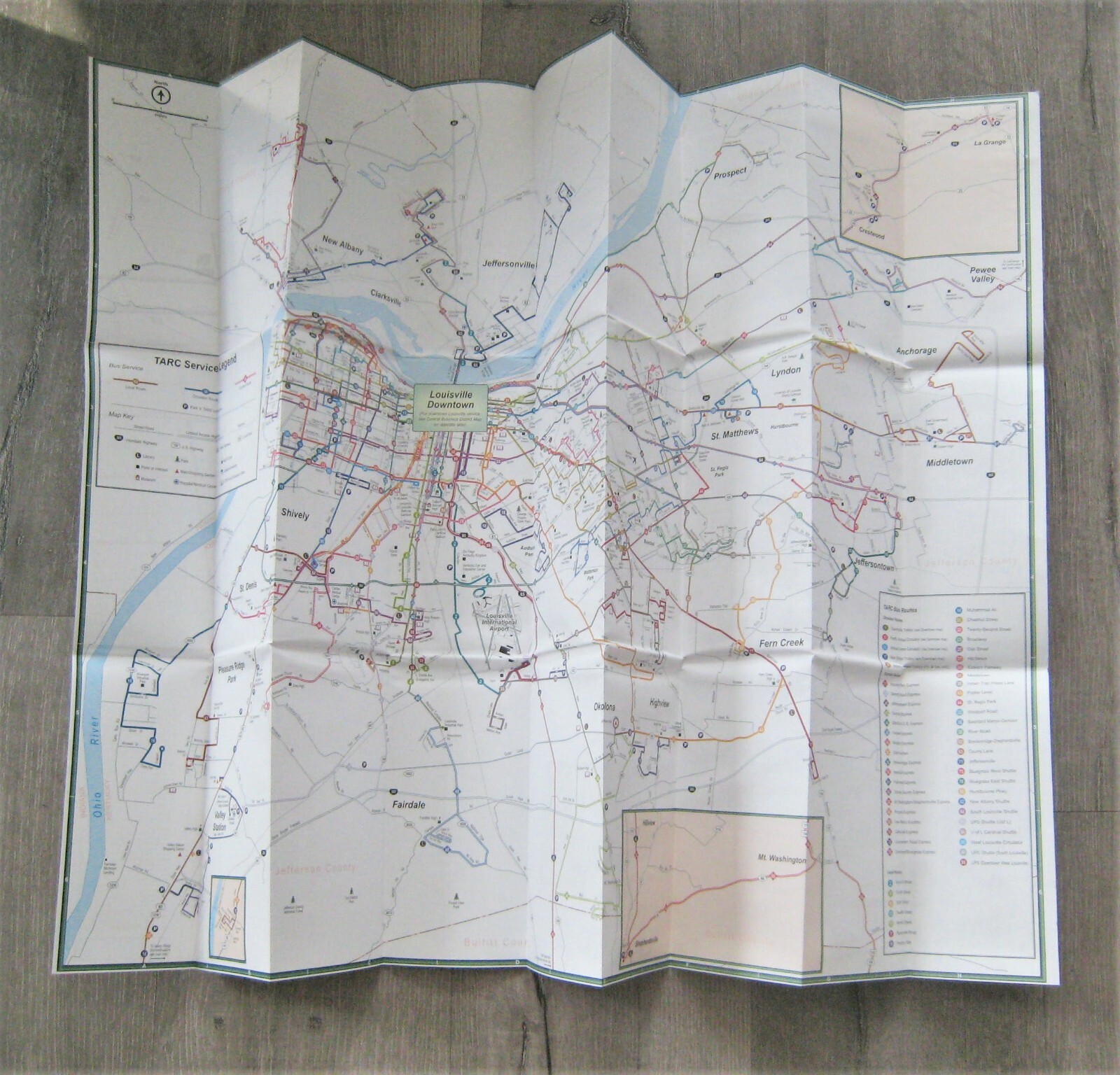 Lot of 2 (2004 and 2005) Tarc Transit Bus System Maps Louisville Kentucky KY