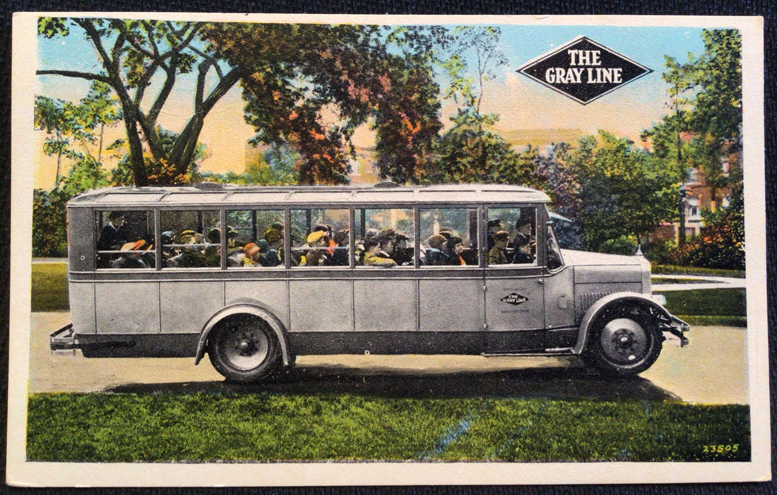 Grey Line Coach Bus Vintage Postcard Early Rare Card