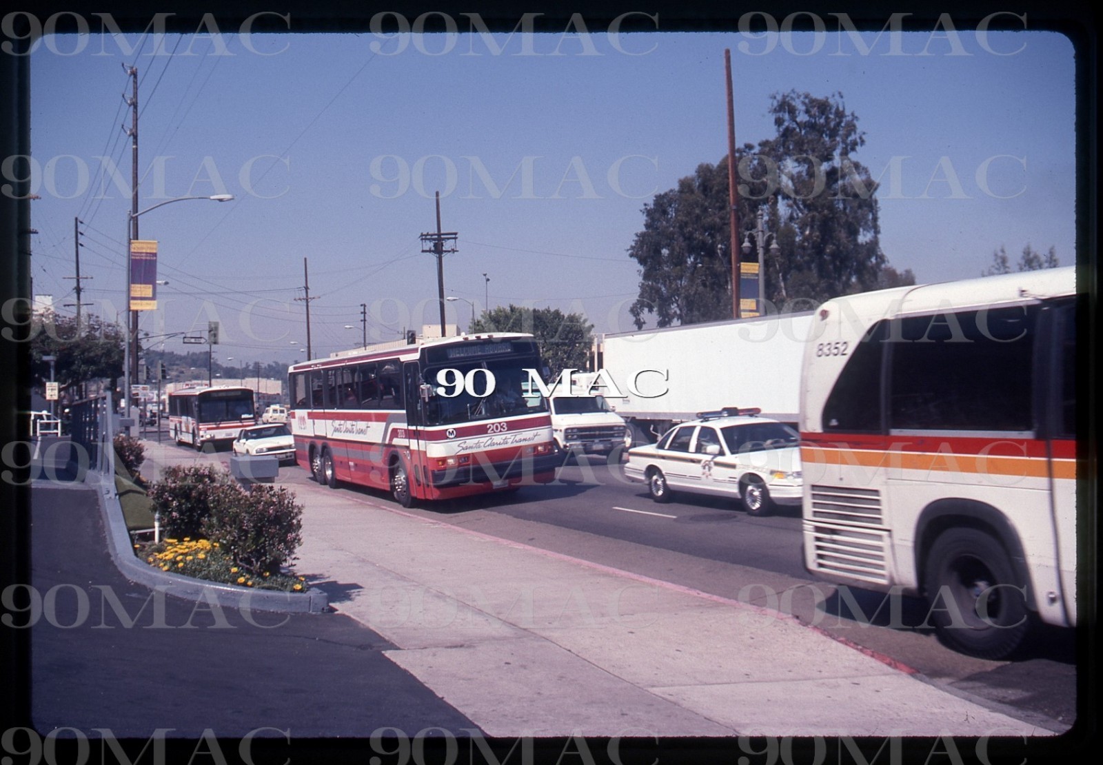 SANTA CLARITA TRANSIT. NEOPLAN BUS #203. Los Angeles (CA). Original Slide 1994.