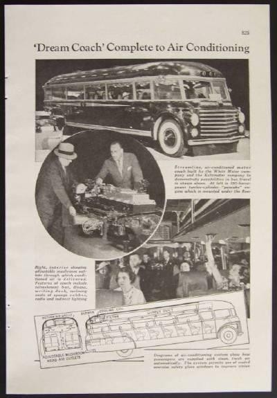 1936 Dream Coach Bus White Motor Company Kelvinator original vintage pictorial
