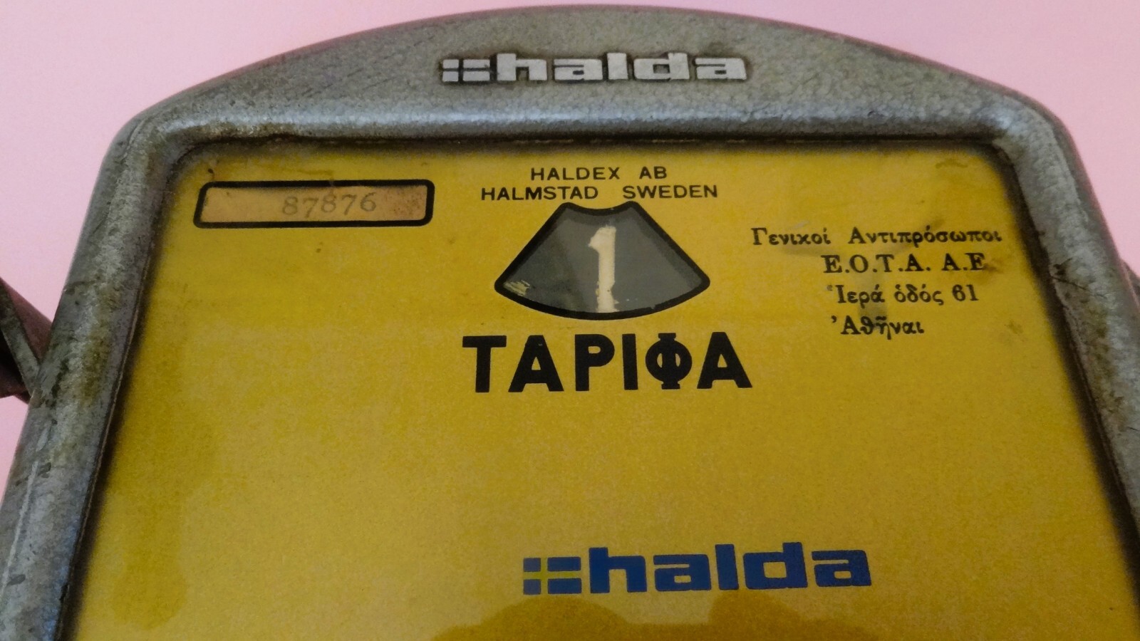 Vtg HALDA TAXIMETER GREEK METAL TAXI CAB TARIFF FARE HALDEX AB SWEDEN 197O’s