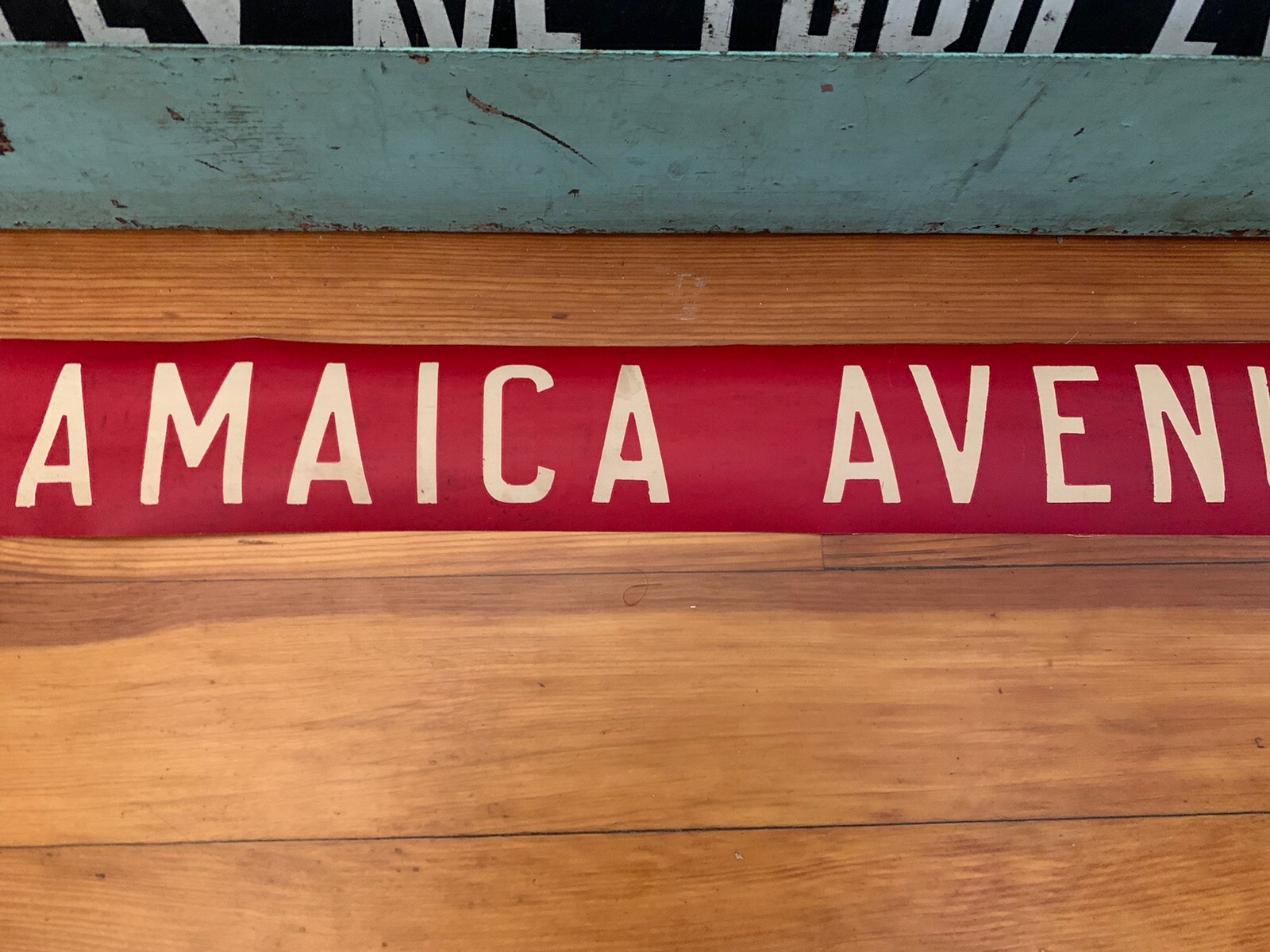 1958 BROOKLYN NY NYC BUS ROLL SIGN JAMAICA AVENUE DEPOT BROADWAY FULTON STREET