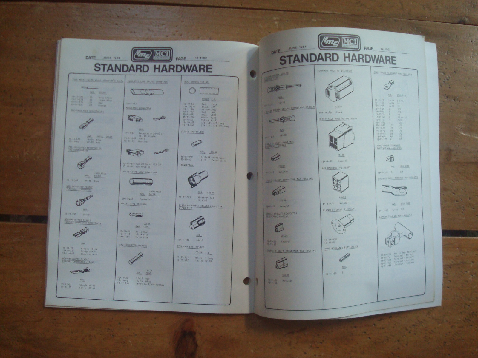 1984 TMC Motor Coach Industries Standard Hardware Parts Manual Section 19