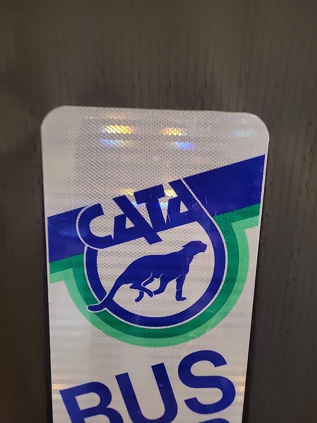 BUS STOP SIGN CATA PUMA COUGAR CAT Capital Area Transportation 2 Sided USA