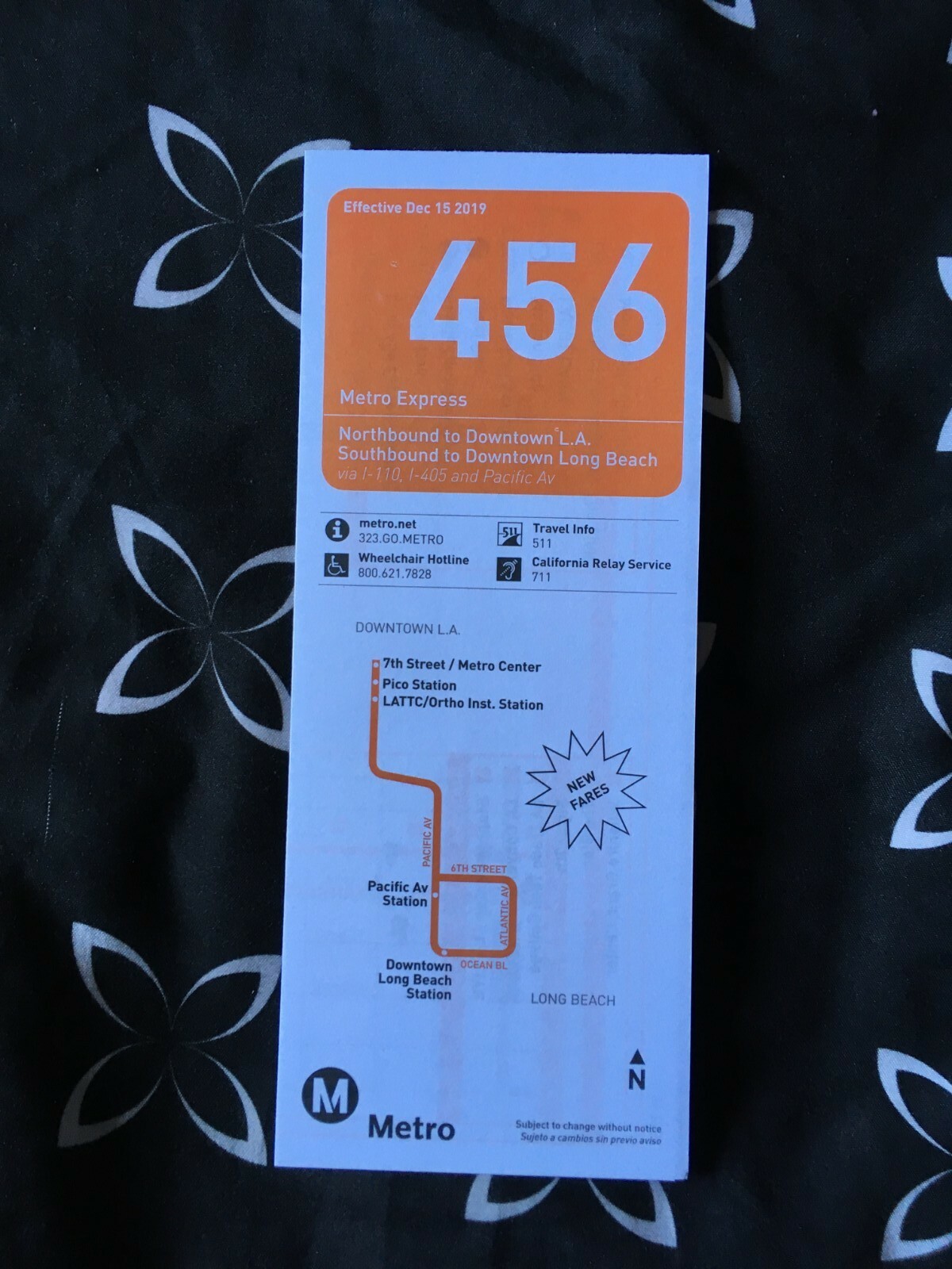Metro Los Angeles (LACMTA) Line 456 [Limited Edition – Effective Dec 15, 2019]