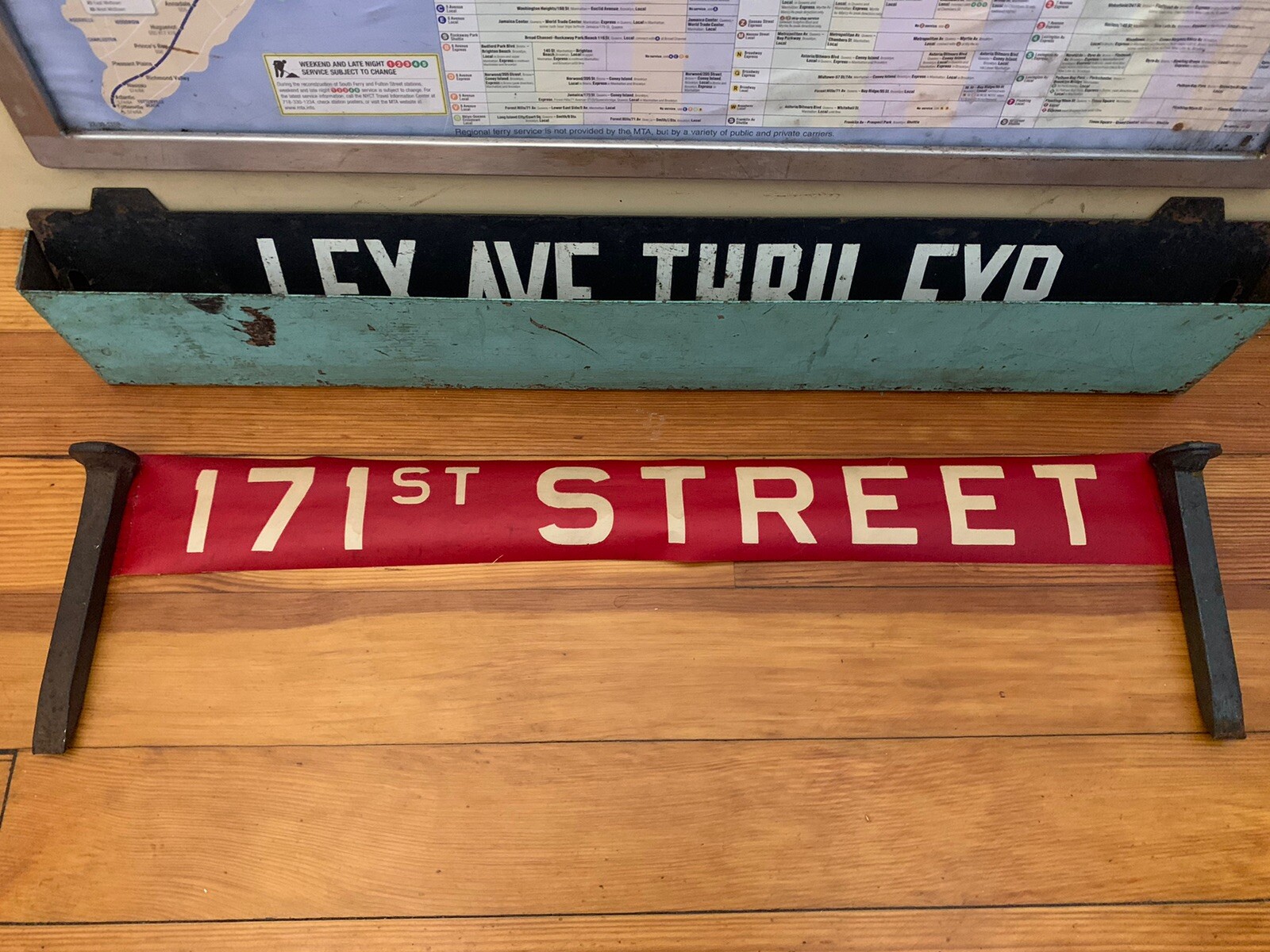 1958 BROOKLYN NY NYC BUS ROLL SIGN 171 STREET CROSSTOWN DEPOT NEW YORK TRANSIT
