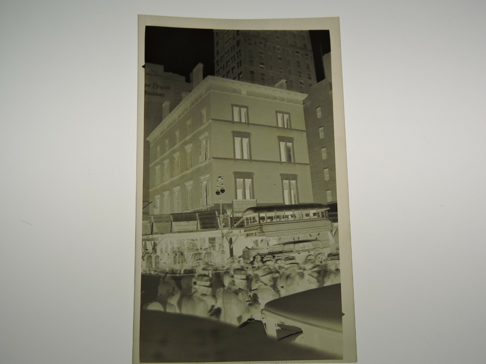Orig 1934 5th Av & E.39th St Bus Coach Wendel Mansion Demol. NYC Photo Negative