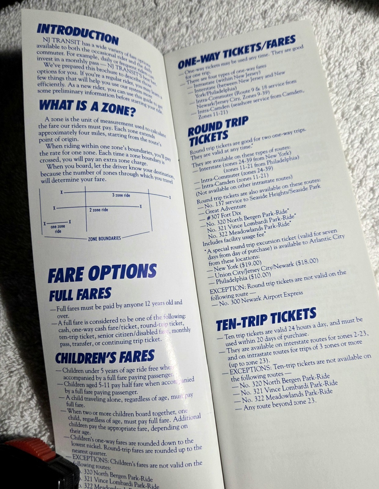 NJTRANSIT 1980’s Bus Fare Guide