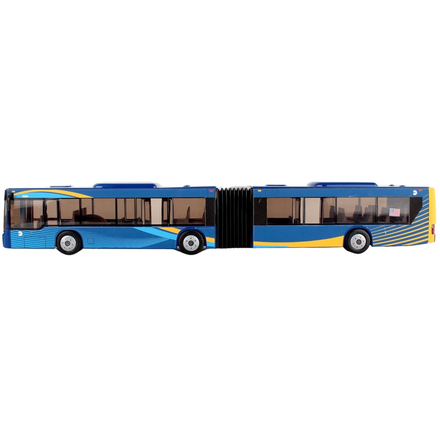 RT8571 16″ Articulated NYC Bus Toy – Blue/Brown//