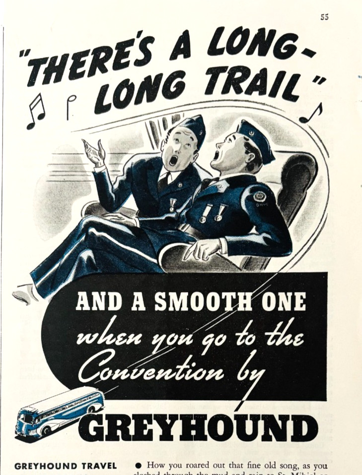 1938 Greyhound Bus Travel Lines Advertisement A Long Long Trail Song DWD23A
