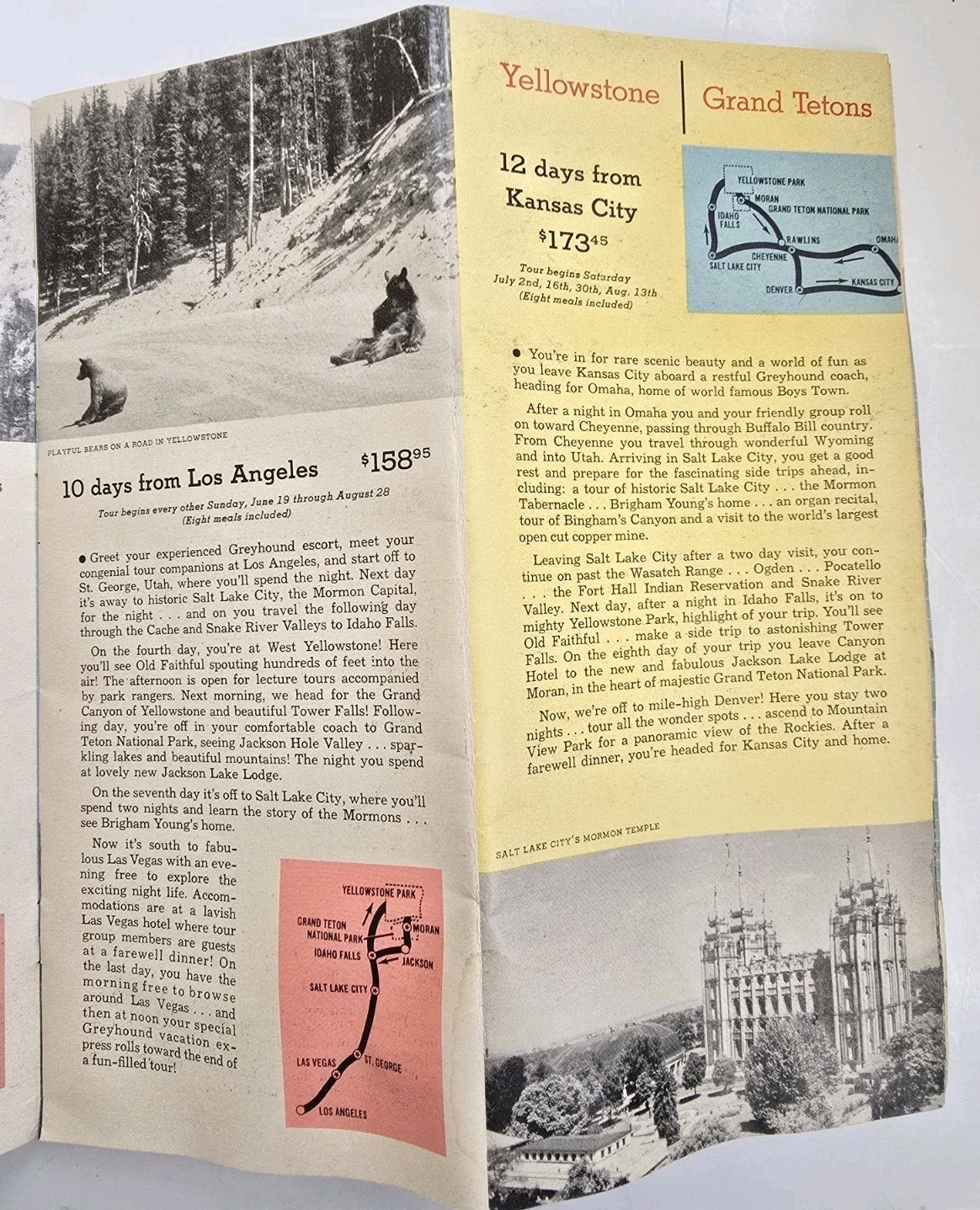 1940s Greyhound Bus Vtg Escorted Tours Travel Booklet COLOR Brochure Mexico FL