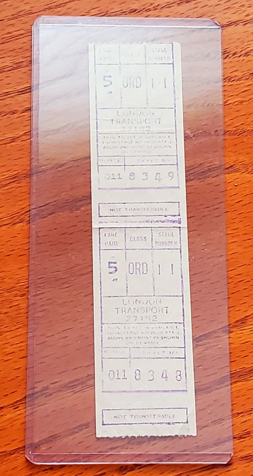 2 Vintage 1960s? London Transport Bus Tickets Route 011 Fulham Broadway Victoria