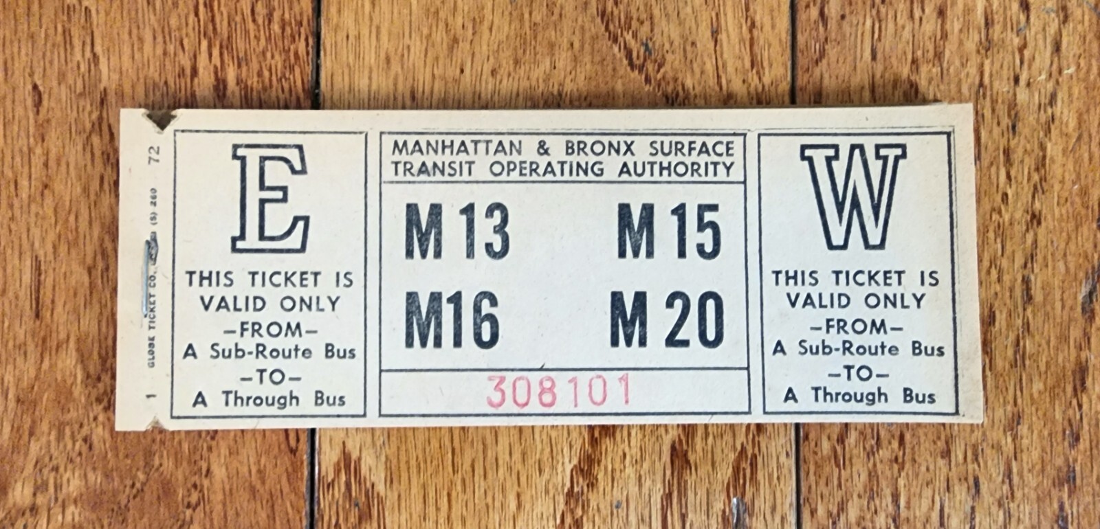 VINTAGE MABSTOA NYC BUS TICKET BOOK ROUTE M13 M15 M16 M20 MANHATTAN NY NYCTA