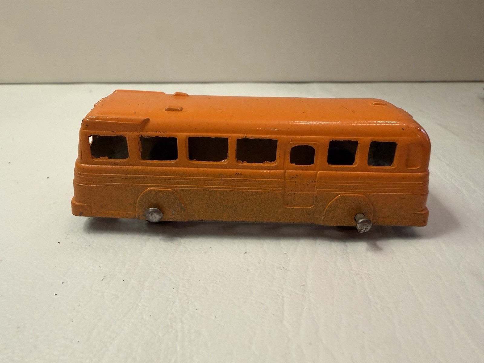 Tootsie Toy Orange Twin Coach Bus Metal Model