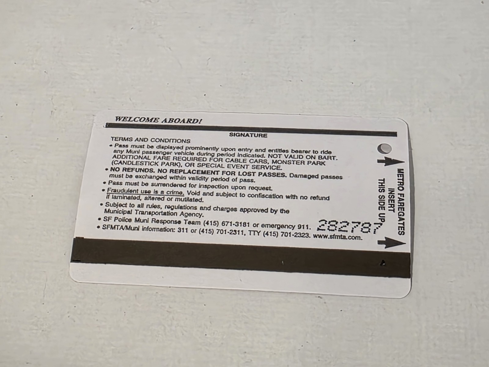 Rare Vtg San Francisco SF MUNI BART FAST PASS Weekly Bus Train Transfer Ticket