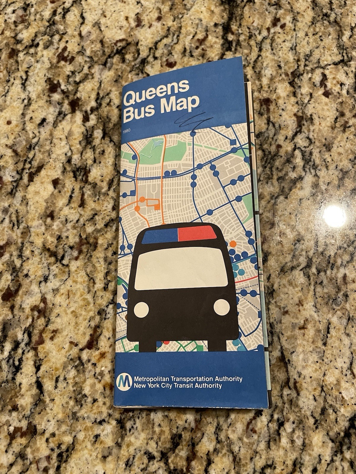 VINTAGE 1980 QUEENS BUS MAP MTA NEW YORK CITY TRANSIT AUTHORITY NY