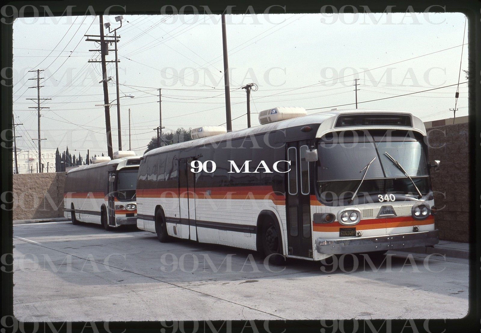 RTD-SCRTD. GM COACH BUS #340. Los Angeles (CA). Original Slide 1985. X-LAMTA D2.