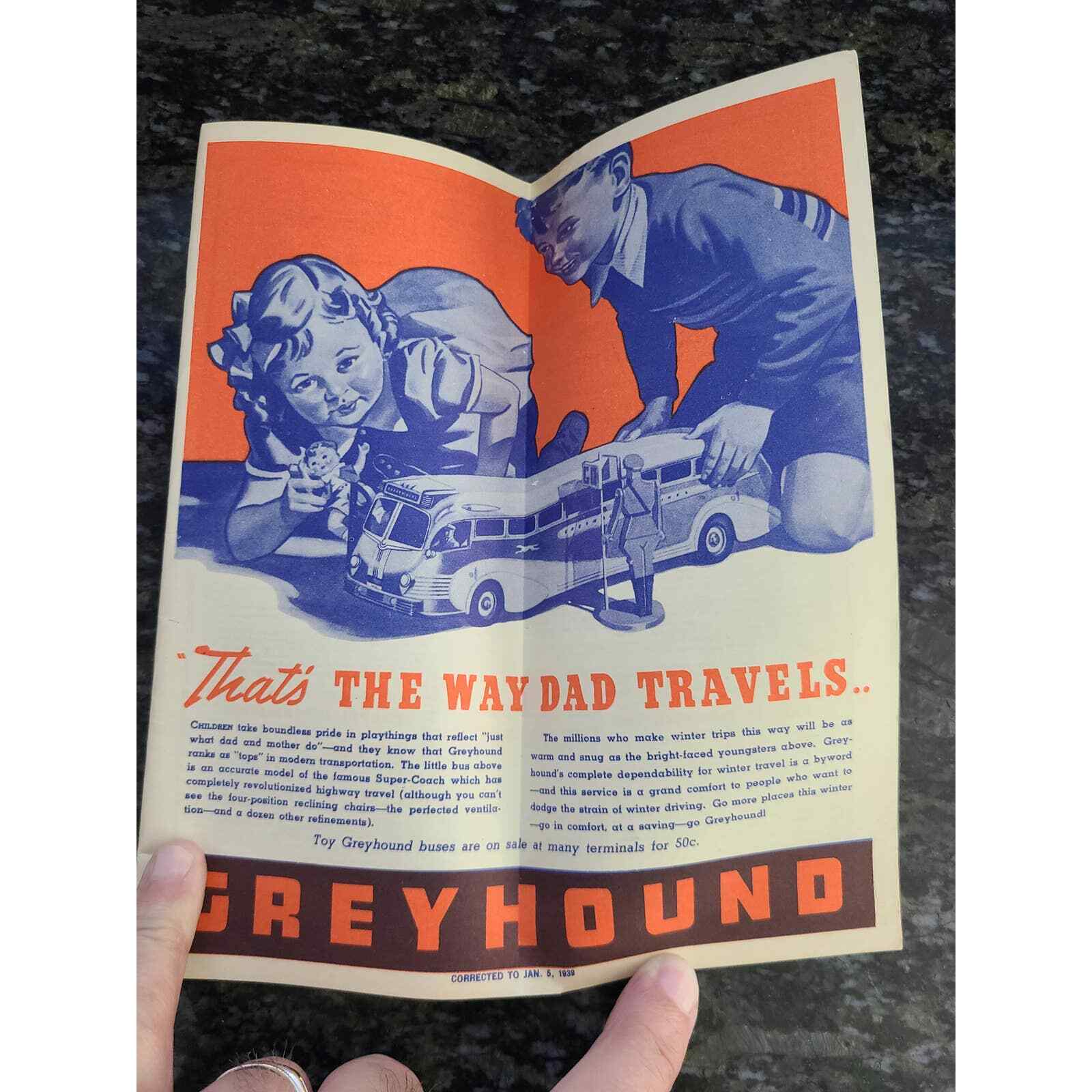Greyhound Bus Time Tables Schedule Jan – Feb 1939 (99) (VG)