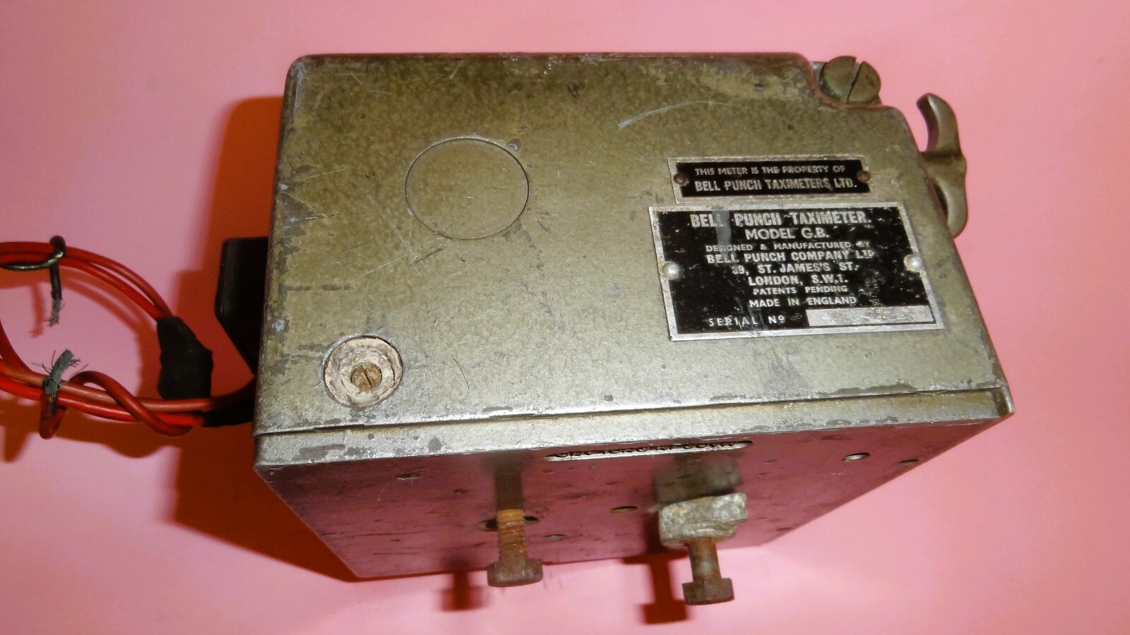 Vtg BELL PUNCH TAXIMETER METAL TAXI CAB TARIFF FARE LONDON ENGLAND circa 1960’s