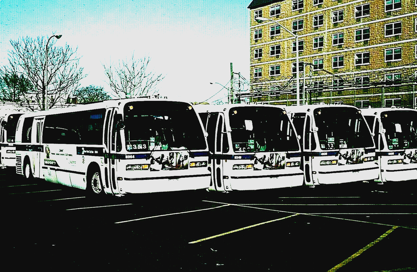 ORIGINAL KODACHROME SLIDE MTA BUS 1996 NOVA RTS #8964 JAMAICA DEPOT MAR 29, 2008