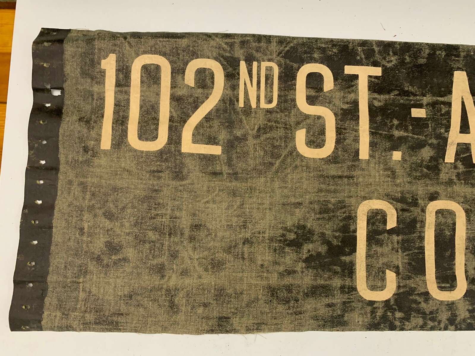 NY NYC PRIMITIVE BUS ROLL SIGN 102 STREET ASTORIA BOULEVARD CORONA QUEENS DECOR