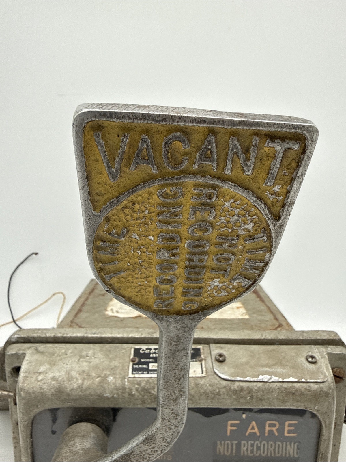 Vintage Cabometer Mechanical Taxi Fare Meter Model C11 Vacant Flag Arm NoReturns