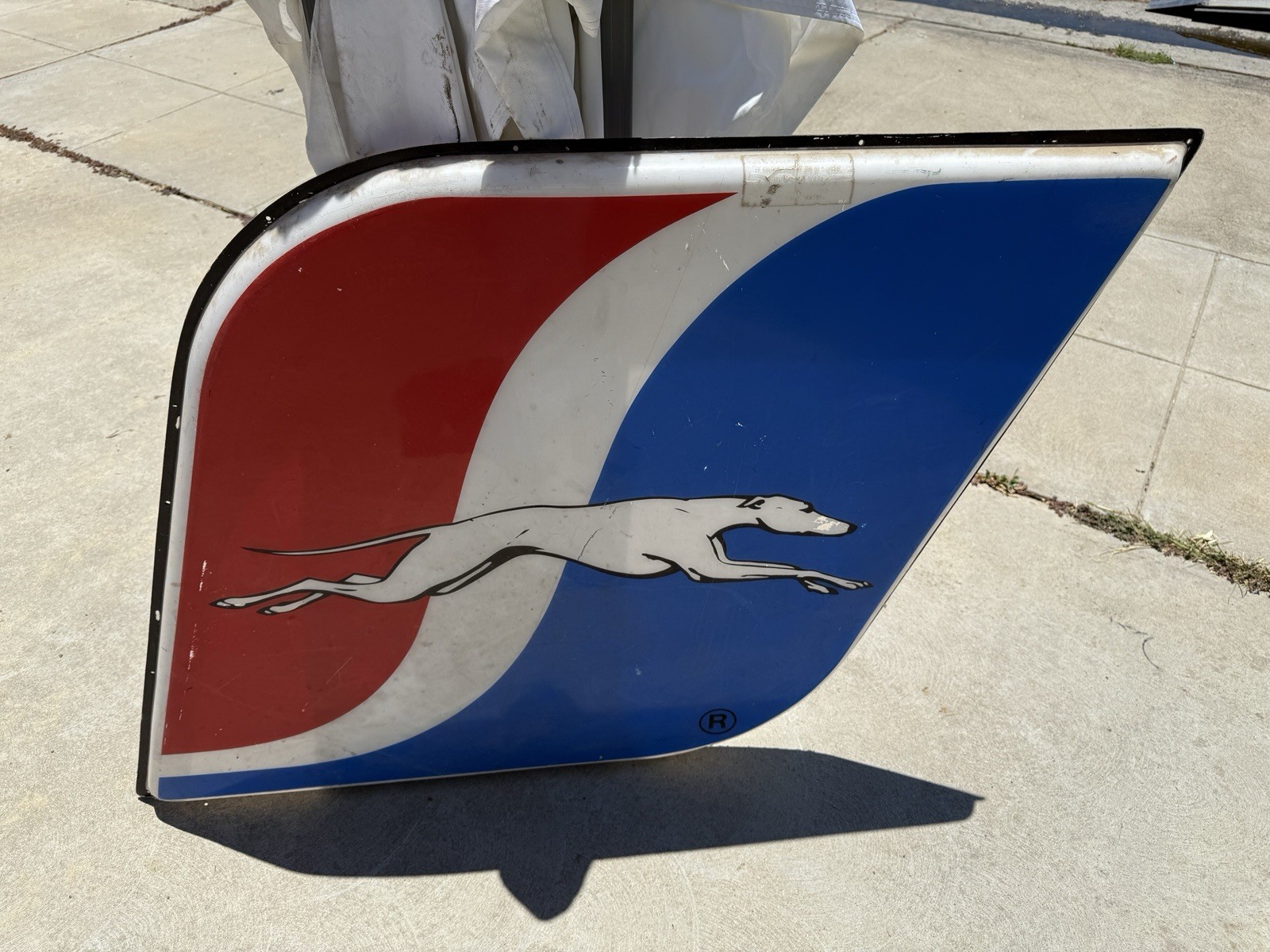 Vtg 1960-70’s Greyhound Bus Lines Classic Hard Plastic Logo Sign Transportation