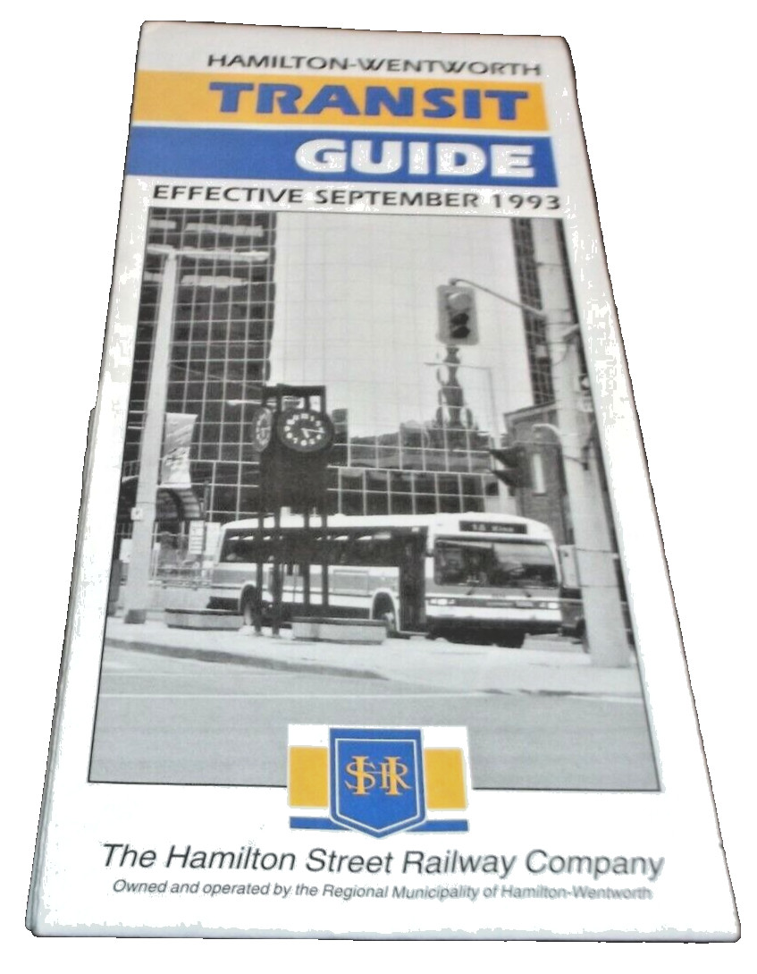 SEPTEMBER 1993 HAMILTON WENTWORTH CANADA TRANSIT GUIDE